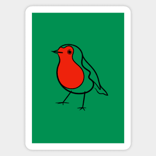 Robin Redbreast (Green Version) Sticker